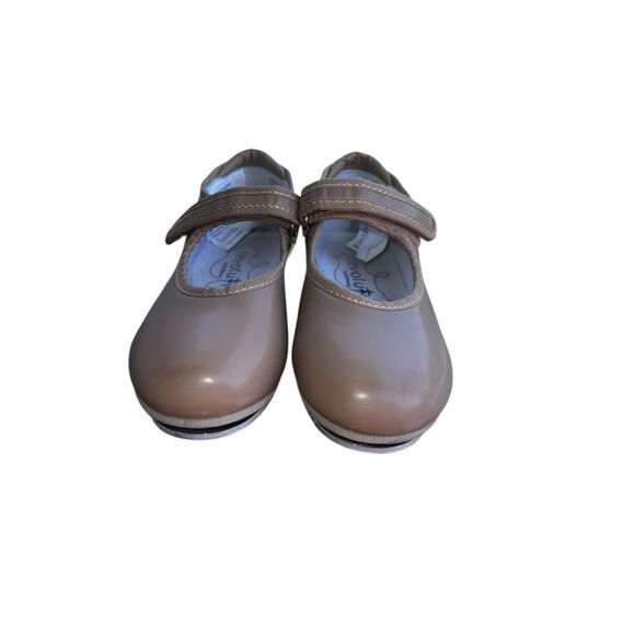 Revolution kids girls12.5C tan dance tap jazz recital shoes Maryjane - Picture 5 of 9